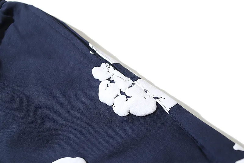 720# P186 Real shot DENIM TEARS main line Kapok foam printed American casual sweatpants Fabric 380g pure cotton terry cloth Color: black gray black-gray red dark green royal blue orange pink light blue carbon gray color blue white purple lake blue code number: S M L XL